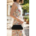 Evening Bag - Braided Straw Like w/ Metal Frame - Black - BG-92069B